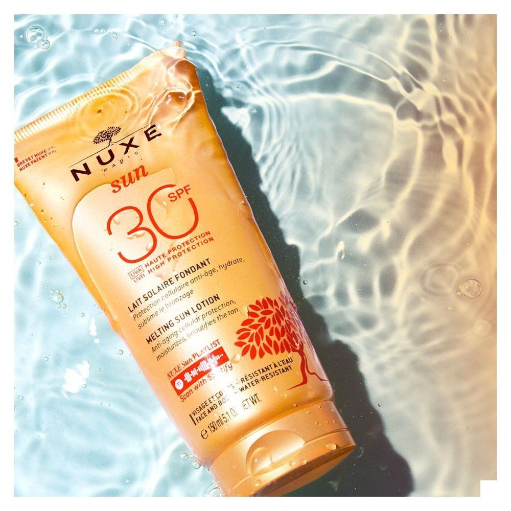 Nuxe Sun Lait Solaire Fondant SPF30, zonnecrème voor gezicht en lichaam.