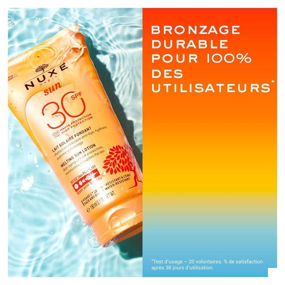 Nuxe Sun Lait Solaire Fondant SPF30, zonnecrème voor gezicht en lichaam.