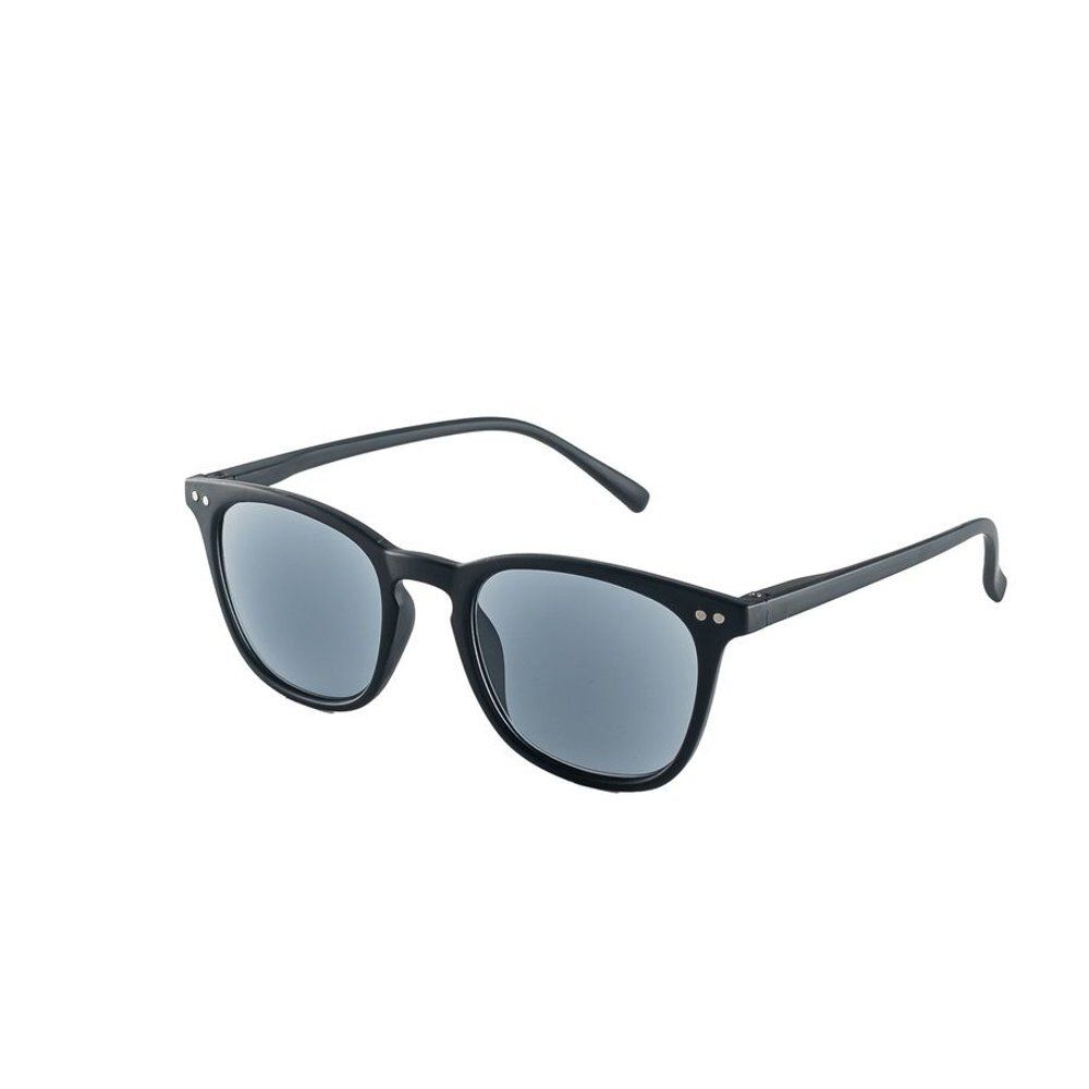 Lunettes de soleil noires SunReader Pescaro +3.50 Noir Mat, forme rectangulaire.