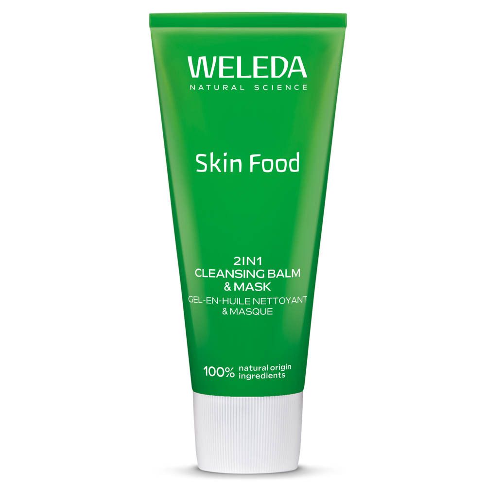 Groene tube Weleda Skin Food Reinigingsgel met witte dop.