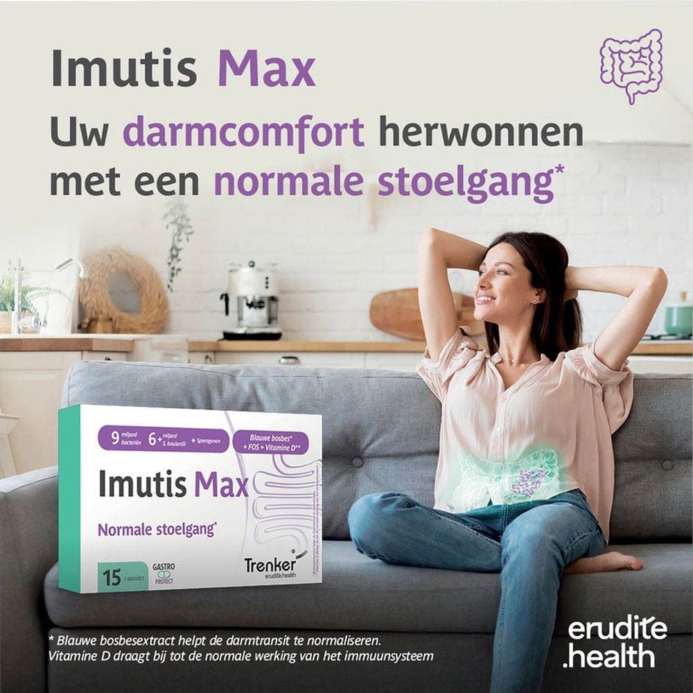 Zijaanzicht van de Imutis Max verpakking met batchnummer en vervaldatum.