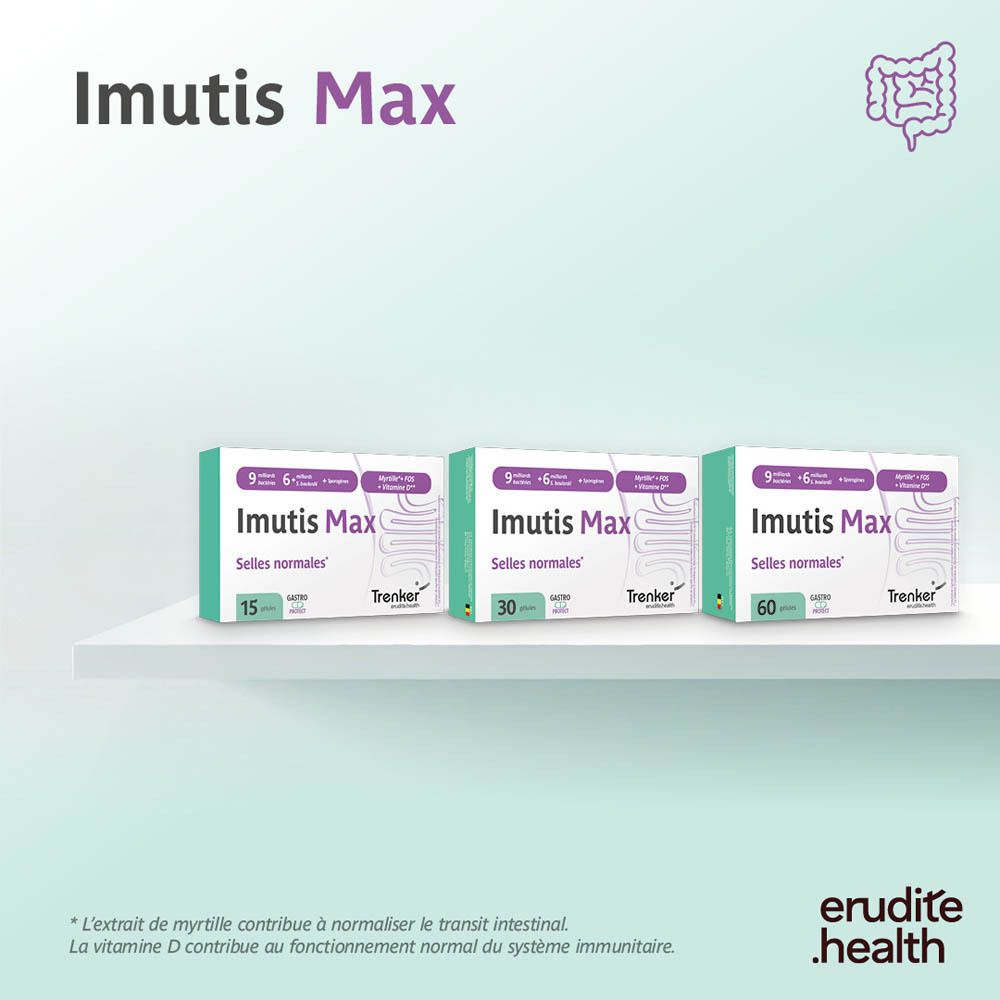 Graphique illustrant les bienfaits d'Imutis Max pour des selles normales.
