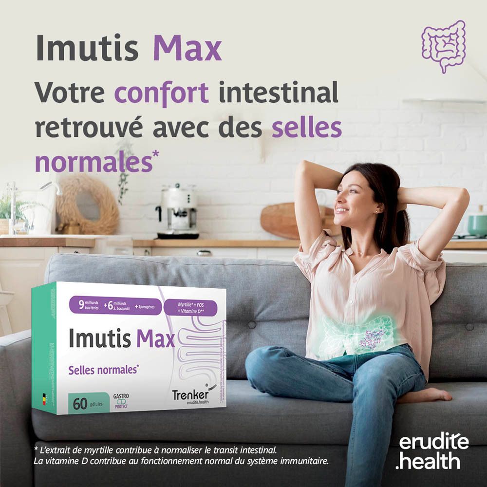 Boîte Imutis Max de 60 gélules, formule 6-en-1.
