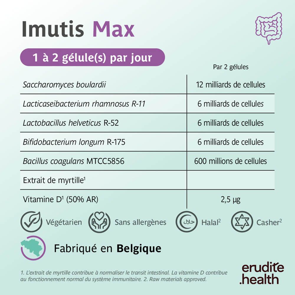 Boîte Imutis Max de 60 gélules, Laboratoires Trenker.