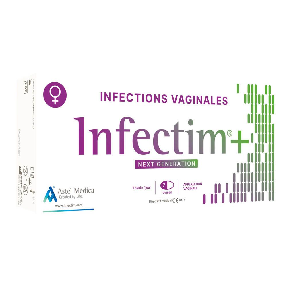Boîte Infectim+ pour infections vaginales, 7 ovules.