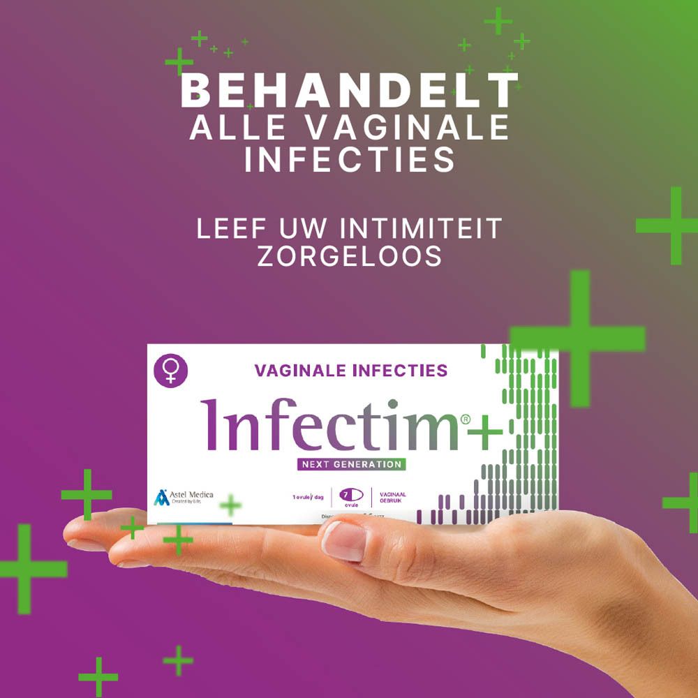 Verpakking Infectim+ met batchnummer en vervaldatum.