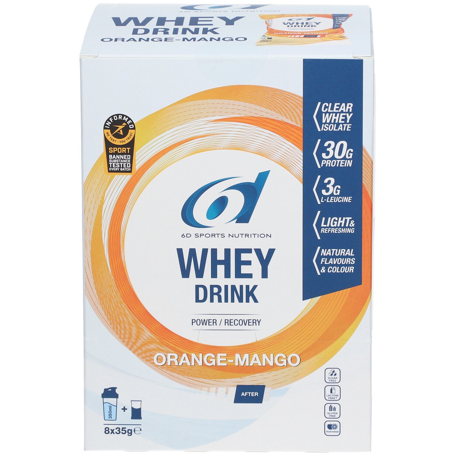 6D Sports Nutrition Whey Drink Orange - Mangue