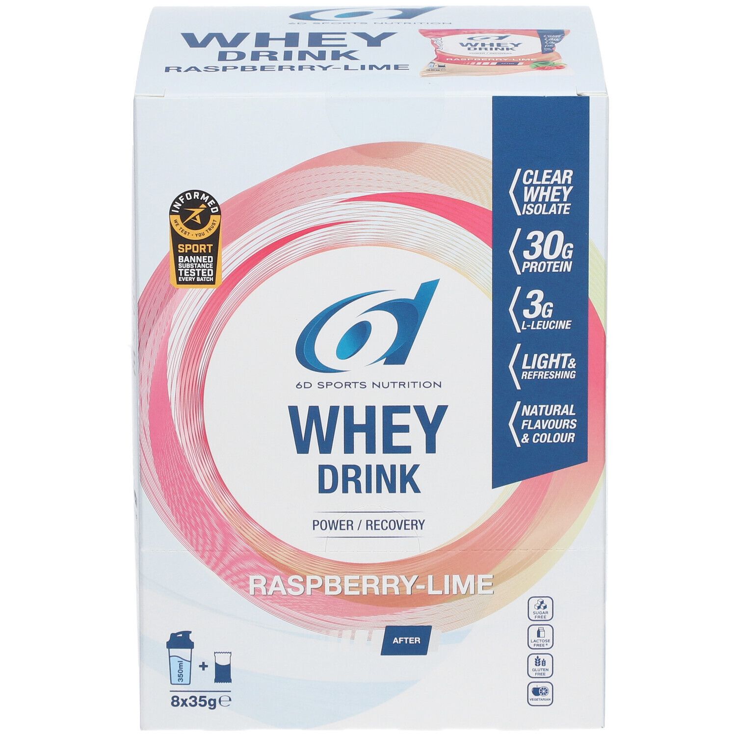 6D Sports Nutrition Whey Drink Framboise-Lime