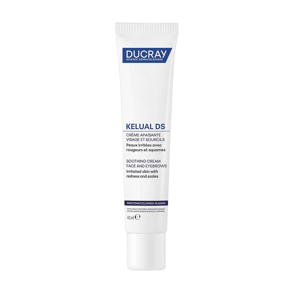 Crème apaisante Ducray Kelual DS pour visage et sourcils, tube de 40ml.