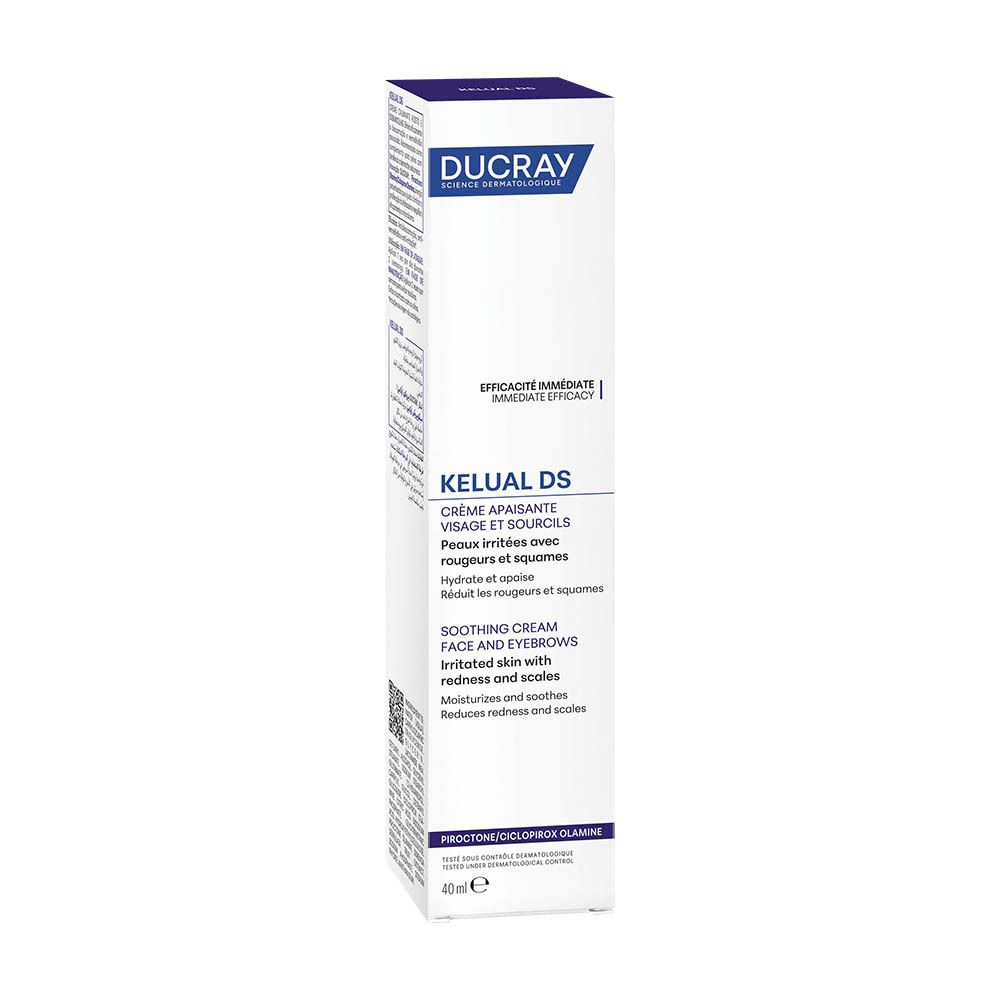 Ducray Kelual DS kalmerende crème gezicht en wenkbrauwen, 40ml tube.