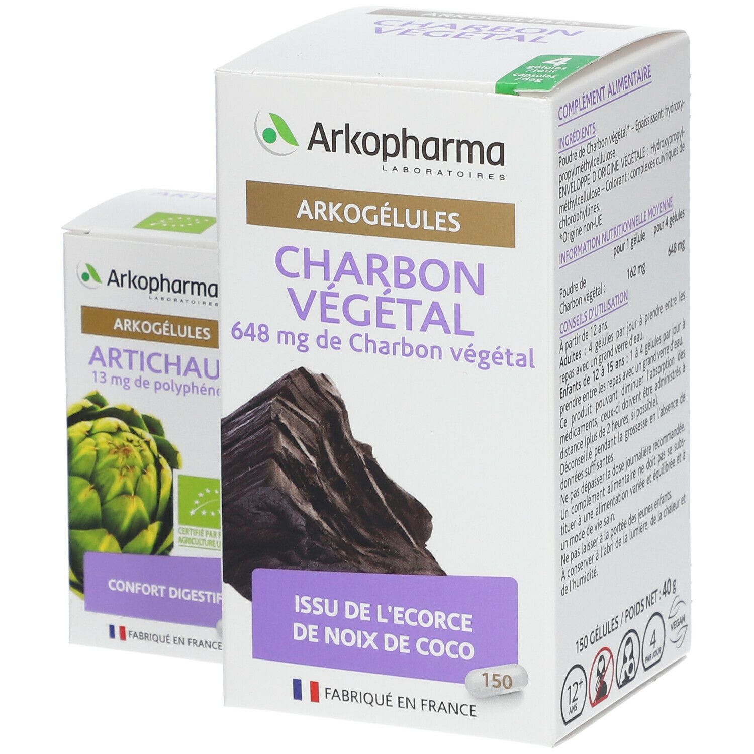 Arkopharma Plantaardige Kool + Artisjok Bio GRATIS 150+40 St - Farmaline