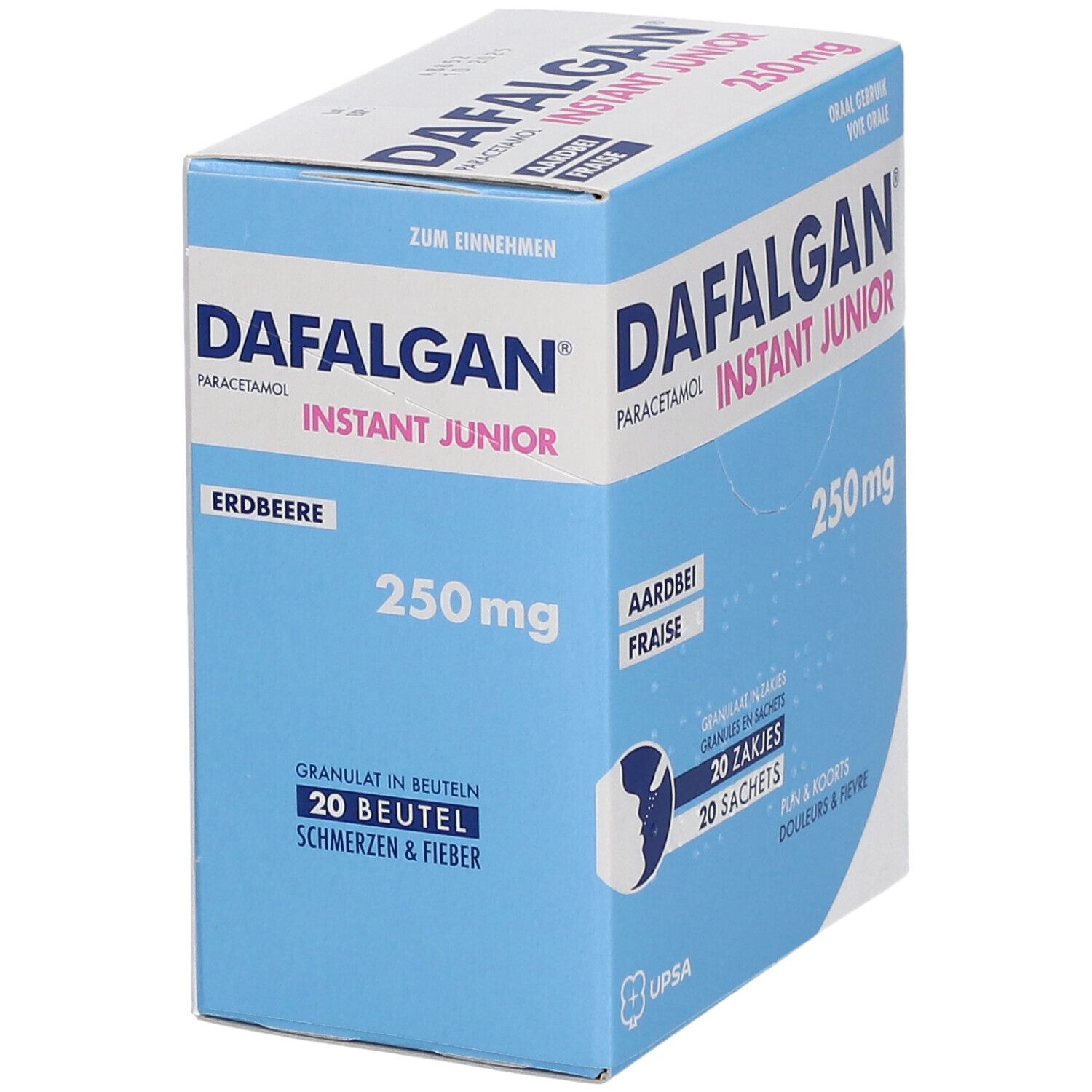 Dafalgan® Instant Junior 250 mg Paracetamol | Pijn & Koorts | Aardbei