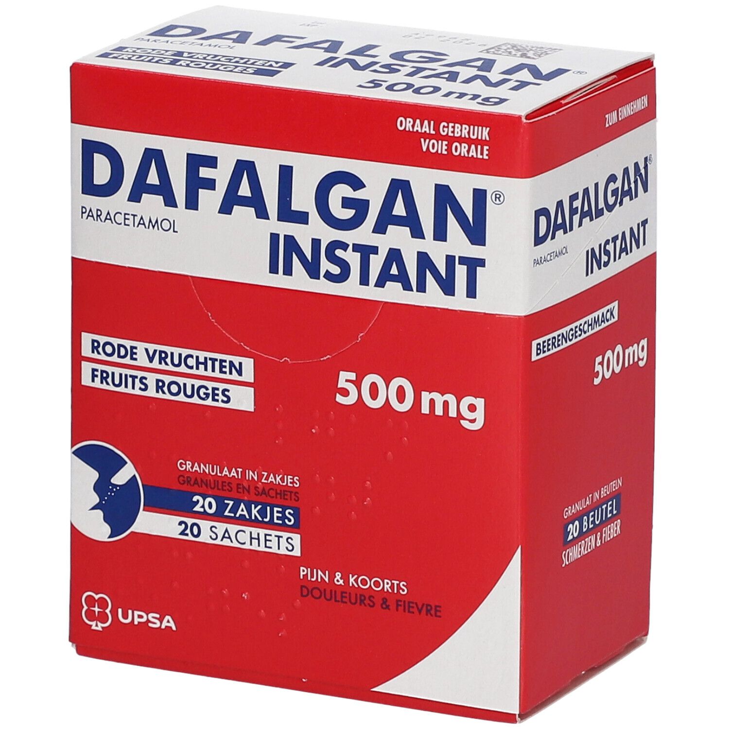 Dafalgan® Instant 500 mg Paracétamol | Douleurs & Fièvre | Fruits Rouges