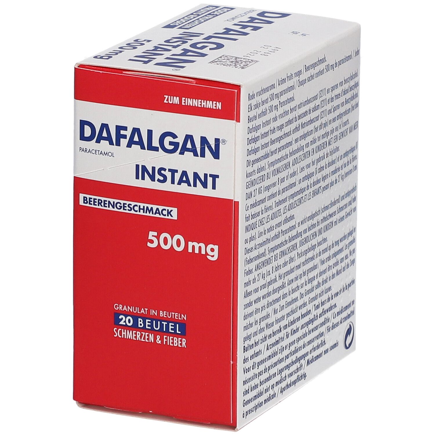 Dafalgan® Instant 500 mg Paracétamol | Douleurs & Fièvre | Fruits Rouges