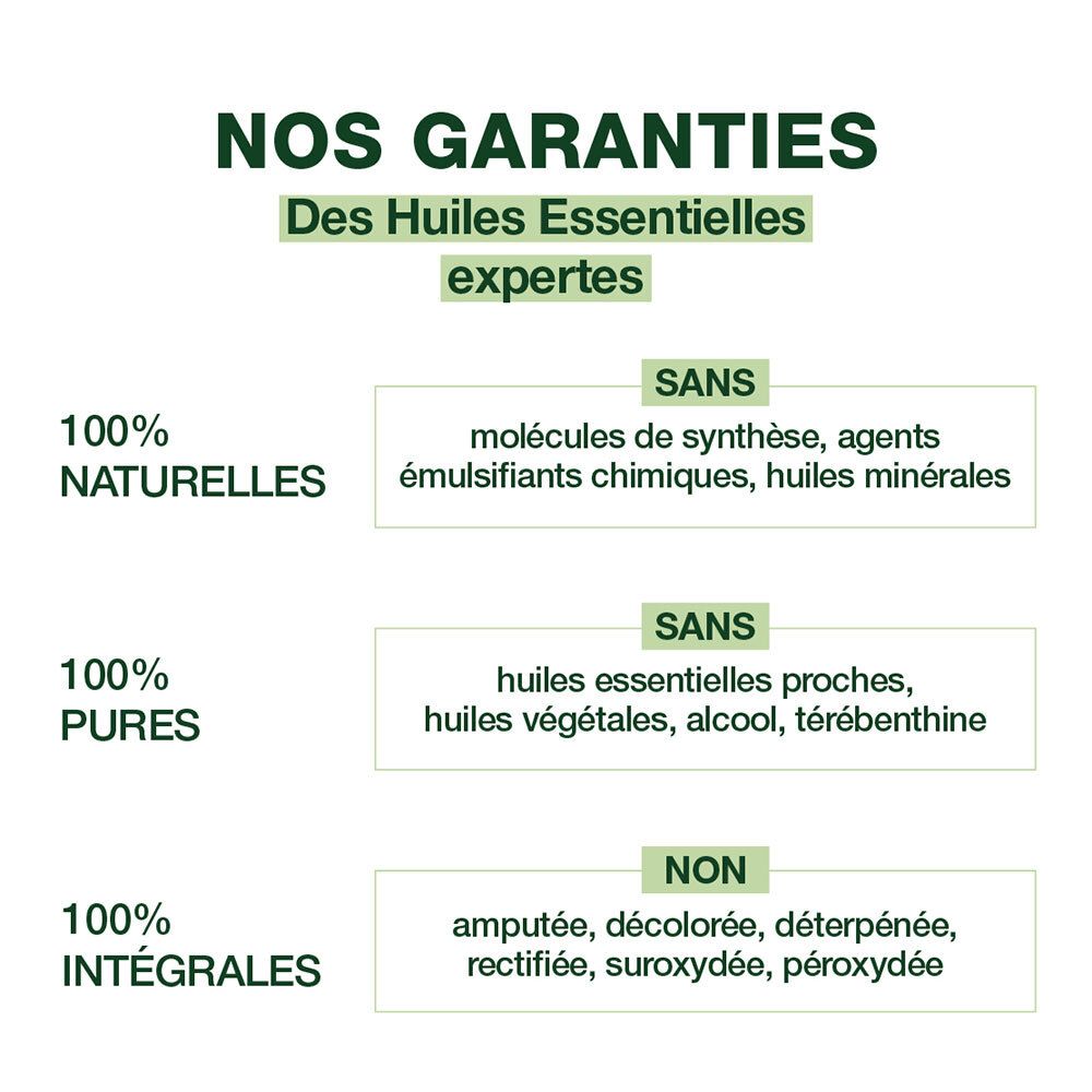 Texte : 100% naturel, pur et intégral. Sans molécules de synthèse, sans alcool, sans térébenthine.