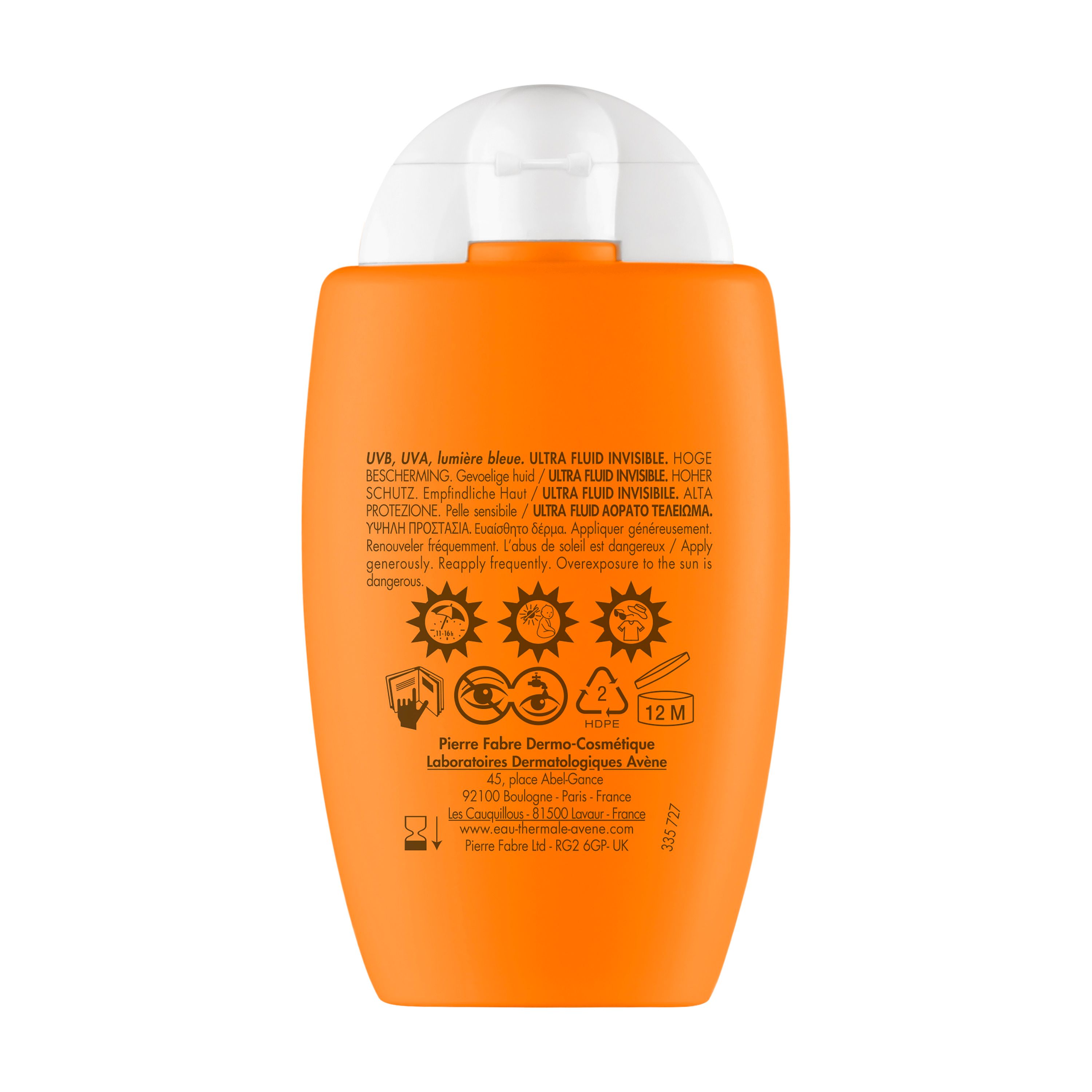 Avène Solaire SPF 50 Ultra Fluid doos.