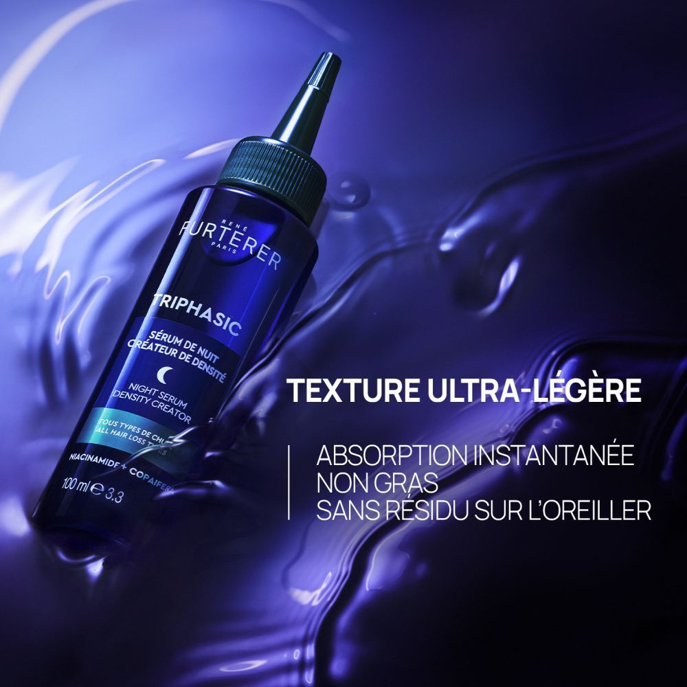 Flacon bleu nuit avec applicateur pour sérum nuit, 100ml.