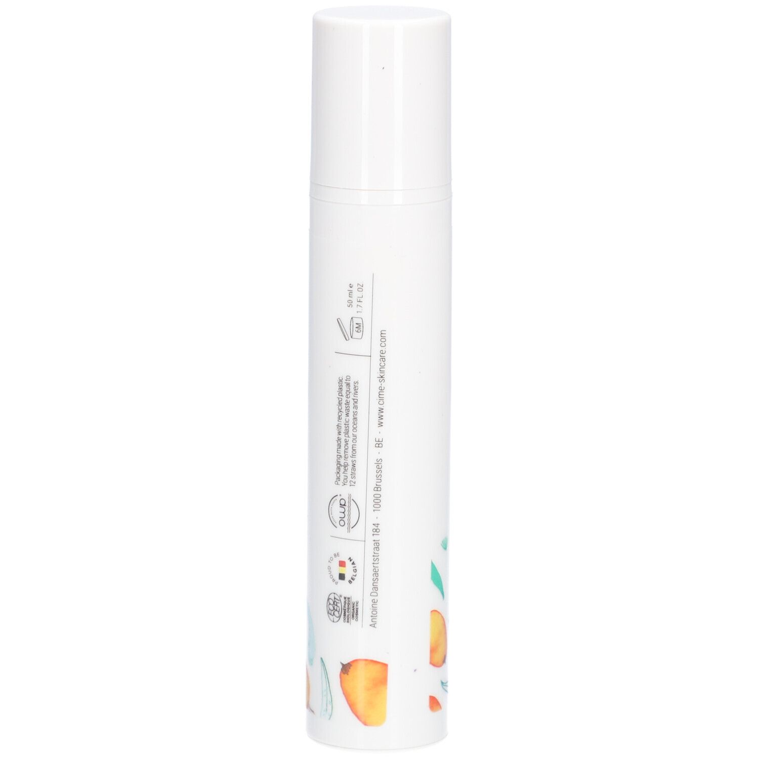 Witte crèmetube met dop. Opschrift: Cîme, Nutri-boost Dag & Nachtcrème, Crème Jour & Nuit Nutri-boost. Met illustraties.