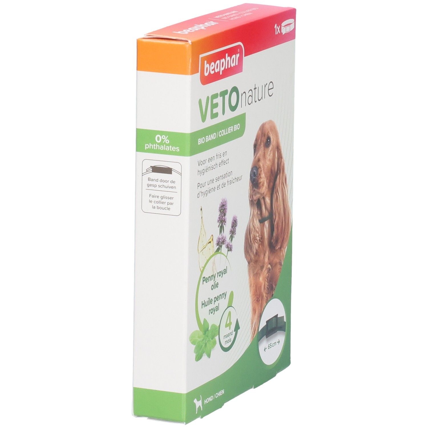 Beaphar Vetonature Bio Band hond, 65 cm. 0% ftalaten.