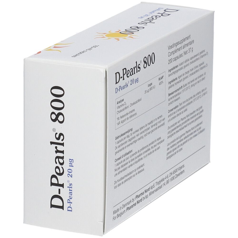 Pharma Nord D-Pearls 800 160 + 40 capsules GRATIS | vitamine D | Immuunsysteem + Botten & tanden