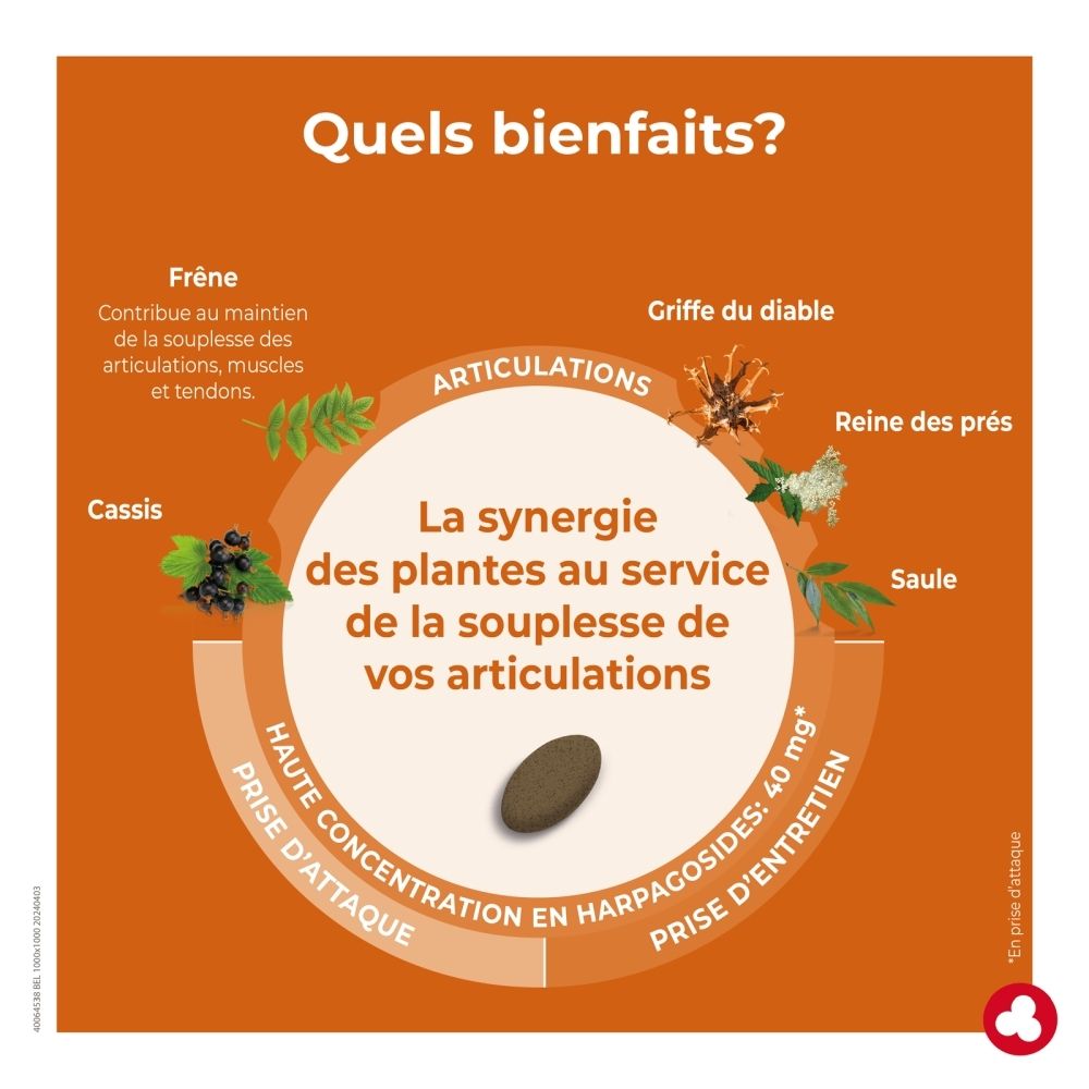 Boîte Ortis FlexiCaps de 45 capsules, verso avec instructions d'utilisation.