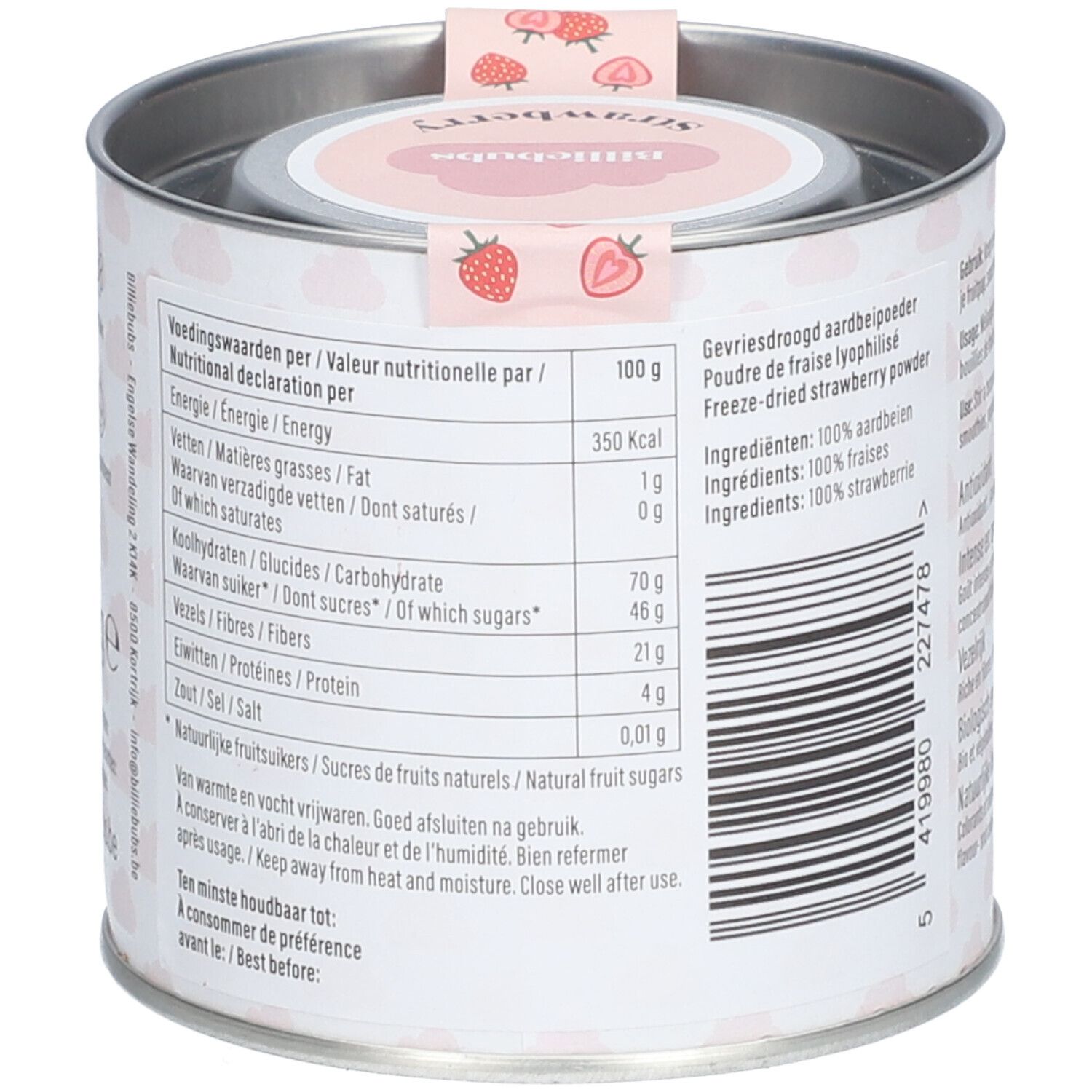 Billiebubs Poudre de Fraise