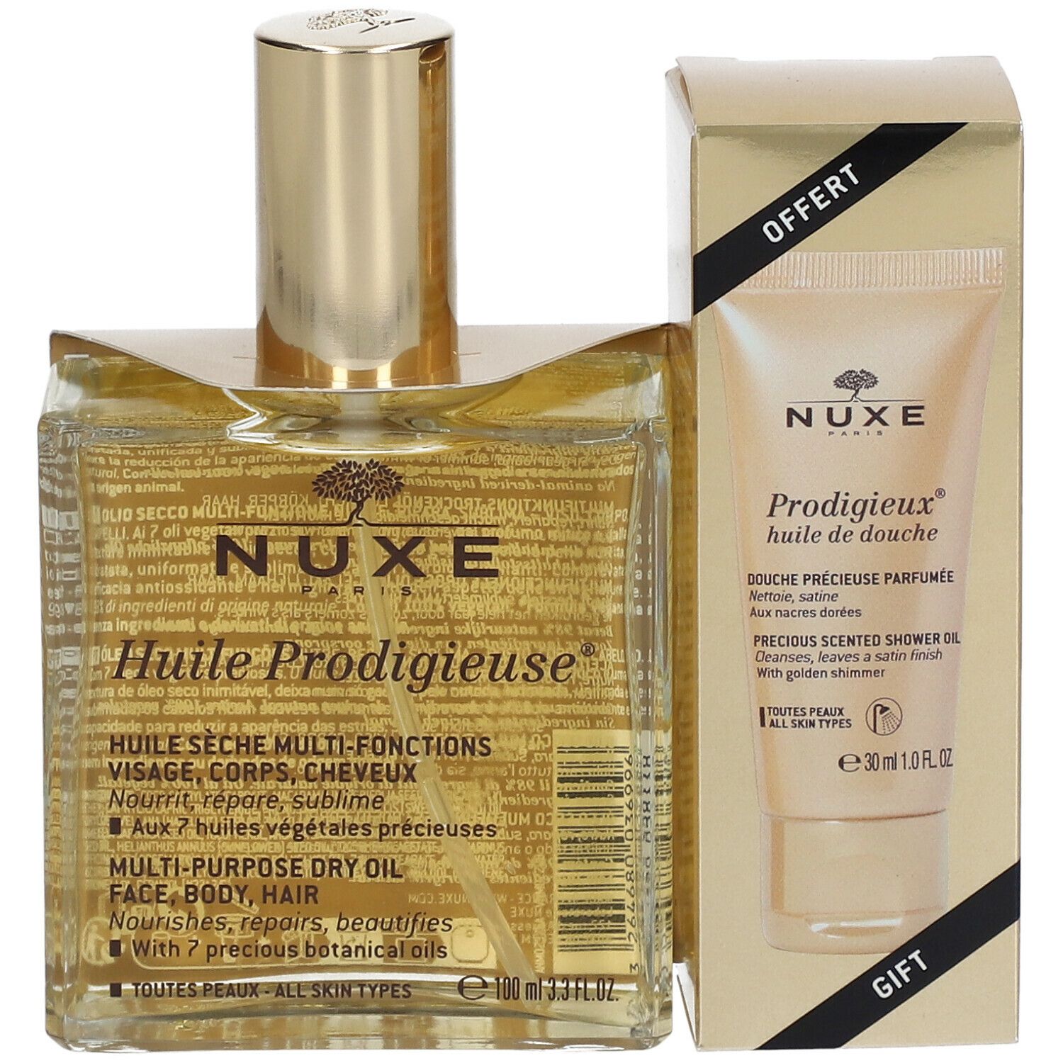 Nuxe Huile Prodigieuse® + Prodigieux® Precious Scented Shower Oil 30 ml GRATIS