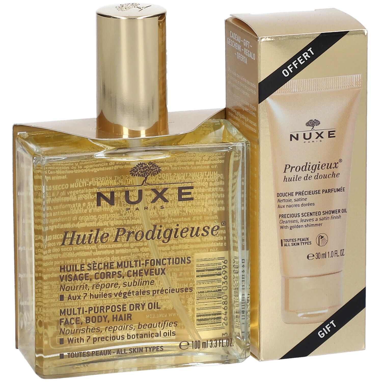 Nuxe Huile Prodigieuse® + Prodigieux® Precious Scented Shower Oil 30 ml GRATIS