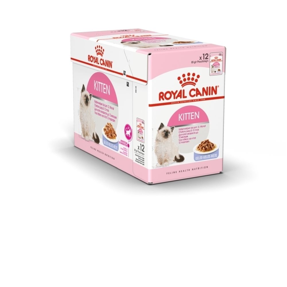 Boîte de nourriture Royal Canin Kitten, 12 sachets de 85g.