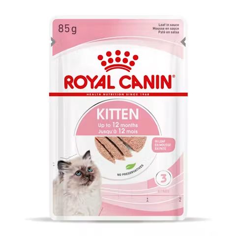 Royal Canin Kitten zakje, 85g, Paté in saus, voor kittens tot 12 maanden.