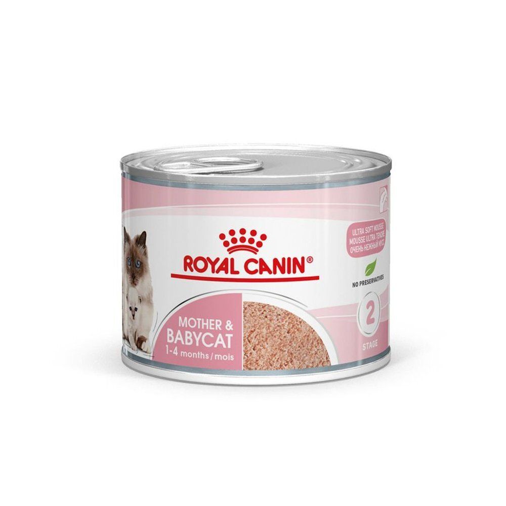 Een blik Royal Canin Mother & Babycat kattenvoer.