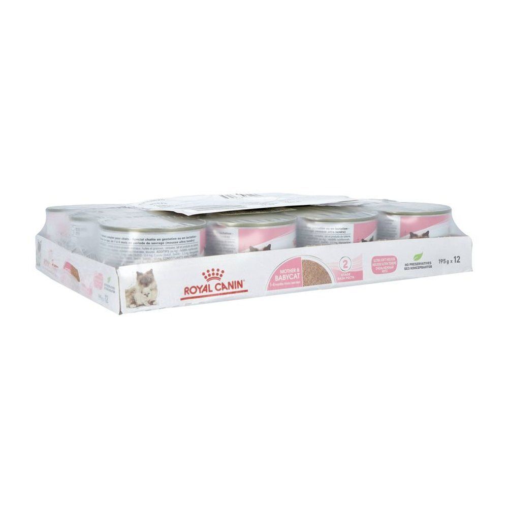 Une boîte de nourriture pour chat Royal Canin Mother & Babycat.