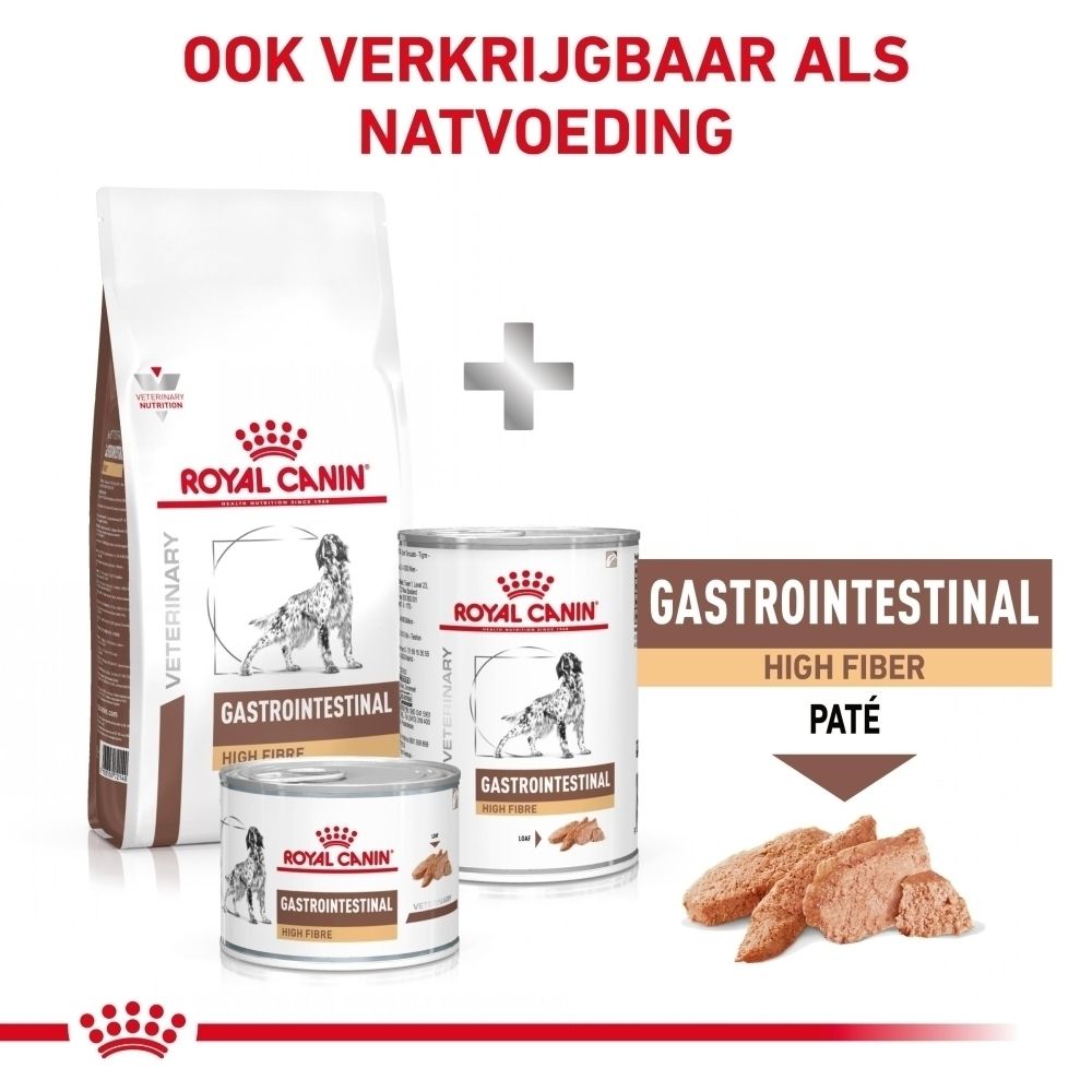 Royal Canin Veterinary Gastrointestinal High Fibre droog- en natvoer.