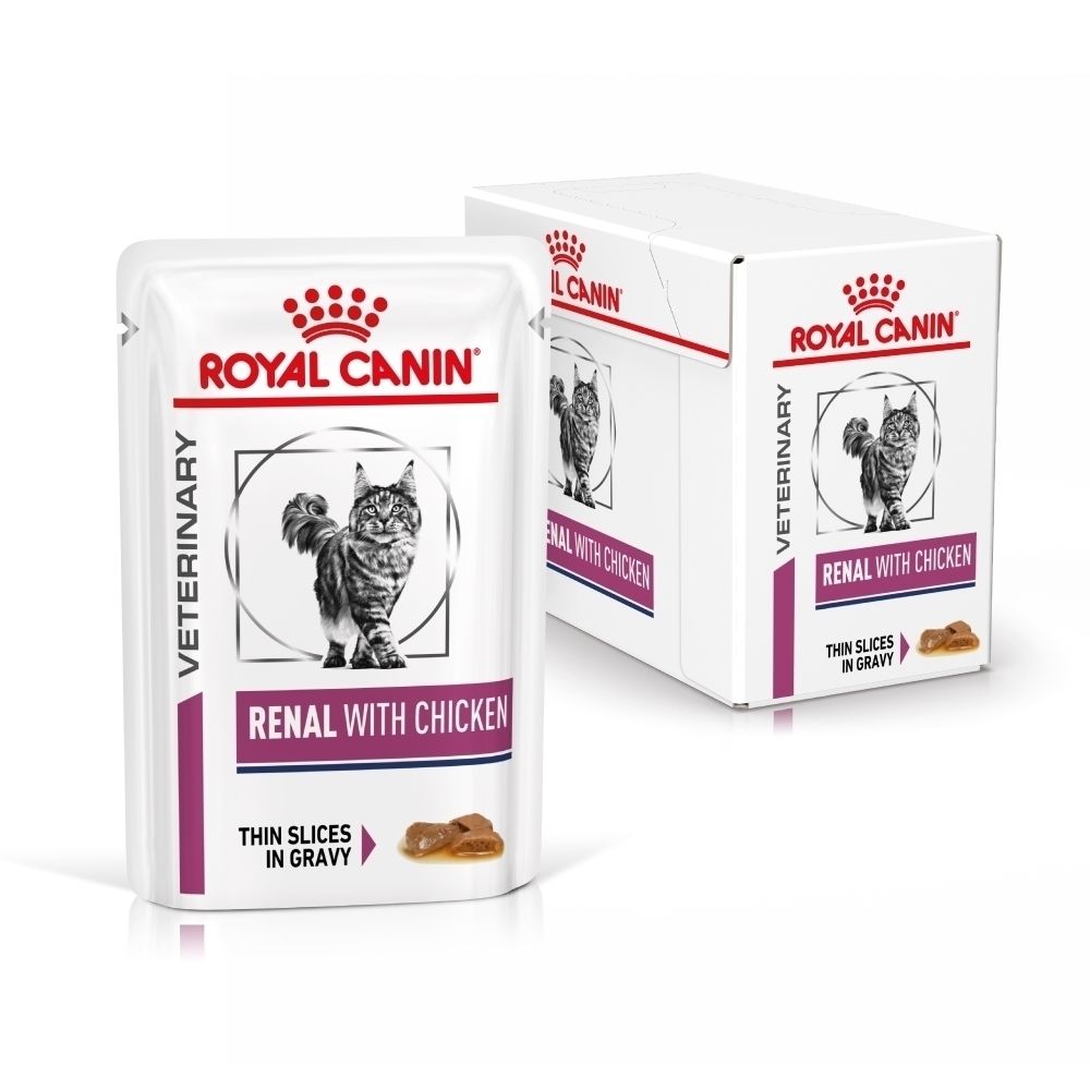ROYAL CANIN Veterinary Renal Chicken Enkel zakje met inhoud in saus.