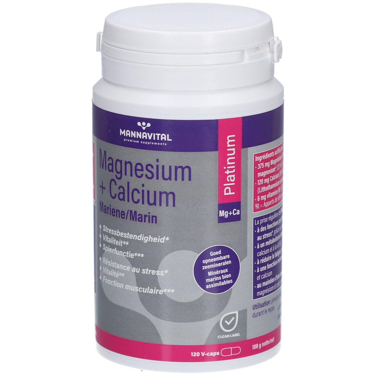 MannaVital Magnésium marin + Calcium Platinum