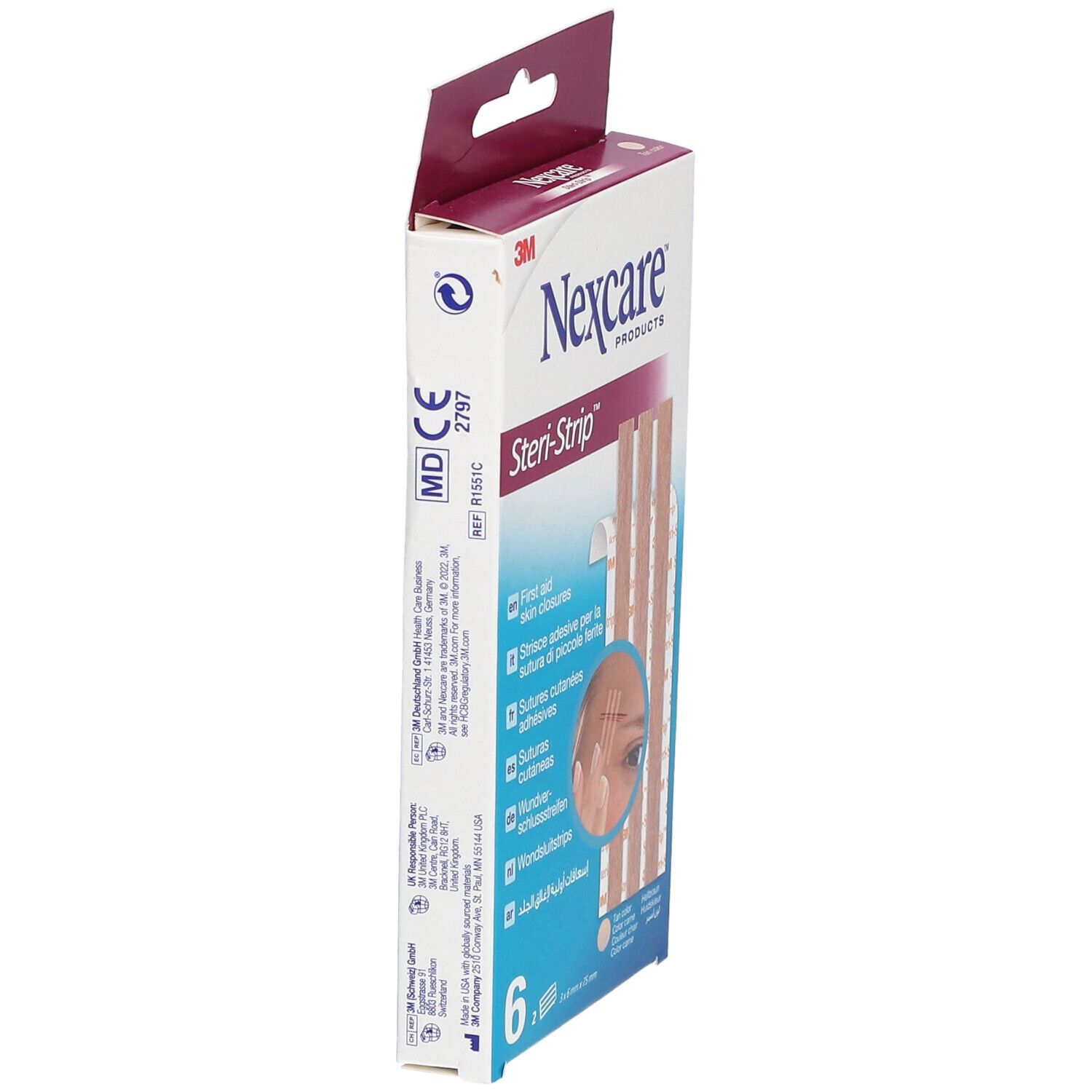 Nexcare™ Steri-Strip™ Sutures Cutanées Couleur de Peau 6 mm x 75 mm