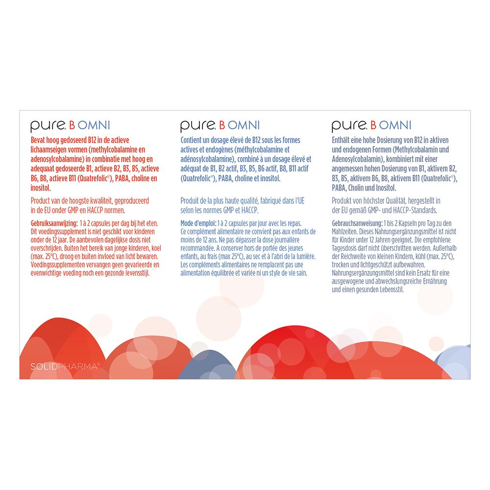 Dos de la boîte blanche avec texte en trois langues. Contient des informations sur le produit.