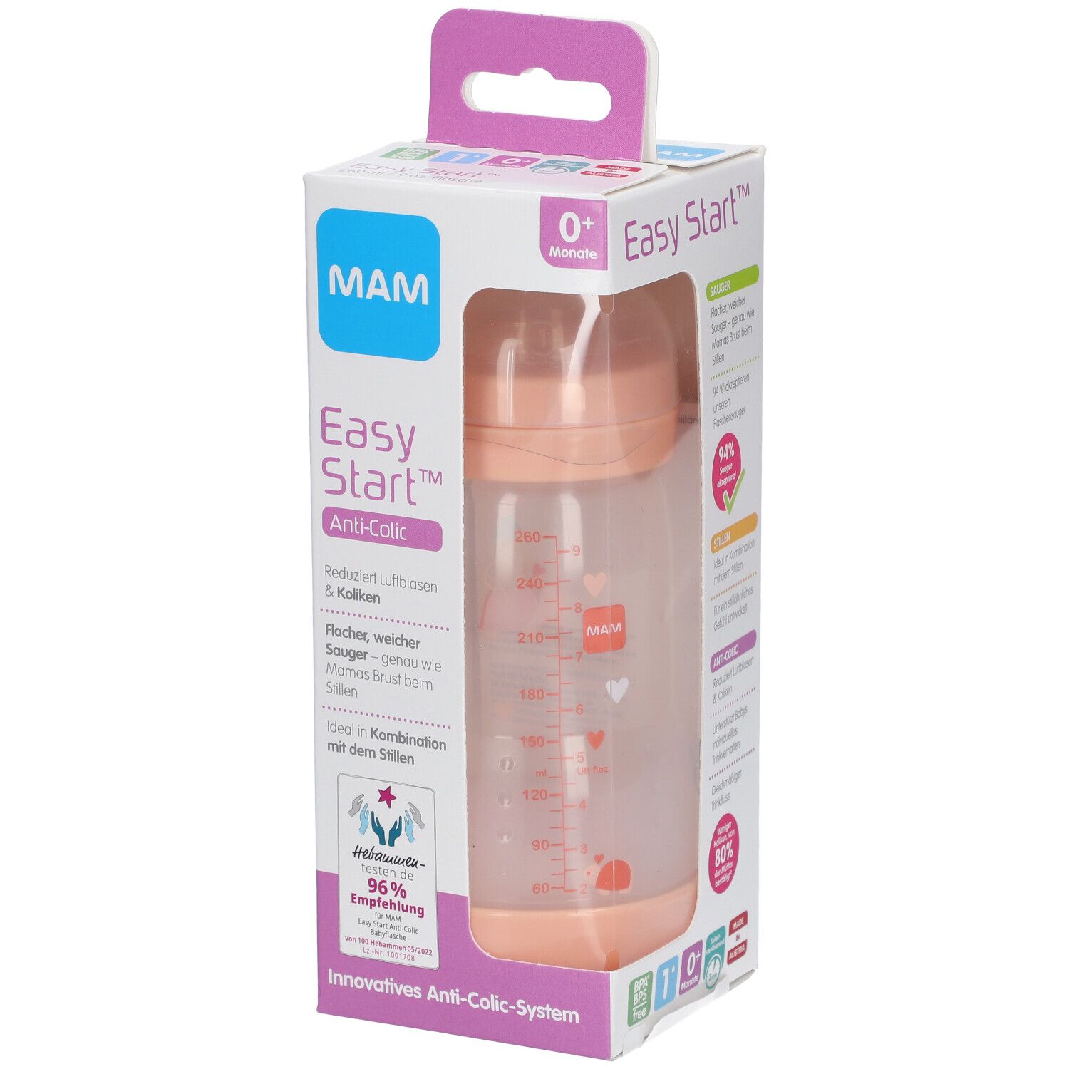 MAM Easy Start™ Anti-Colic Zuigfles Roze 260ml