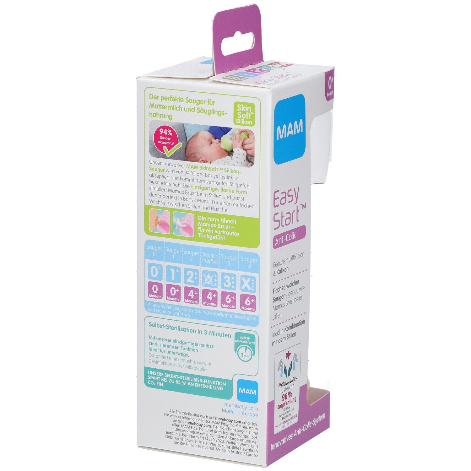 MAM Easy Start™ Anti-Colic Zuigfles Roze 260ml