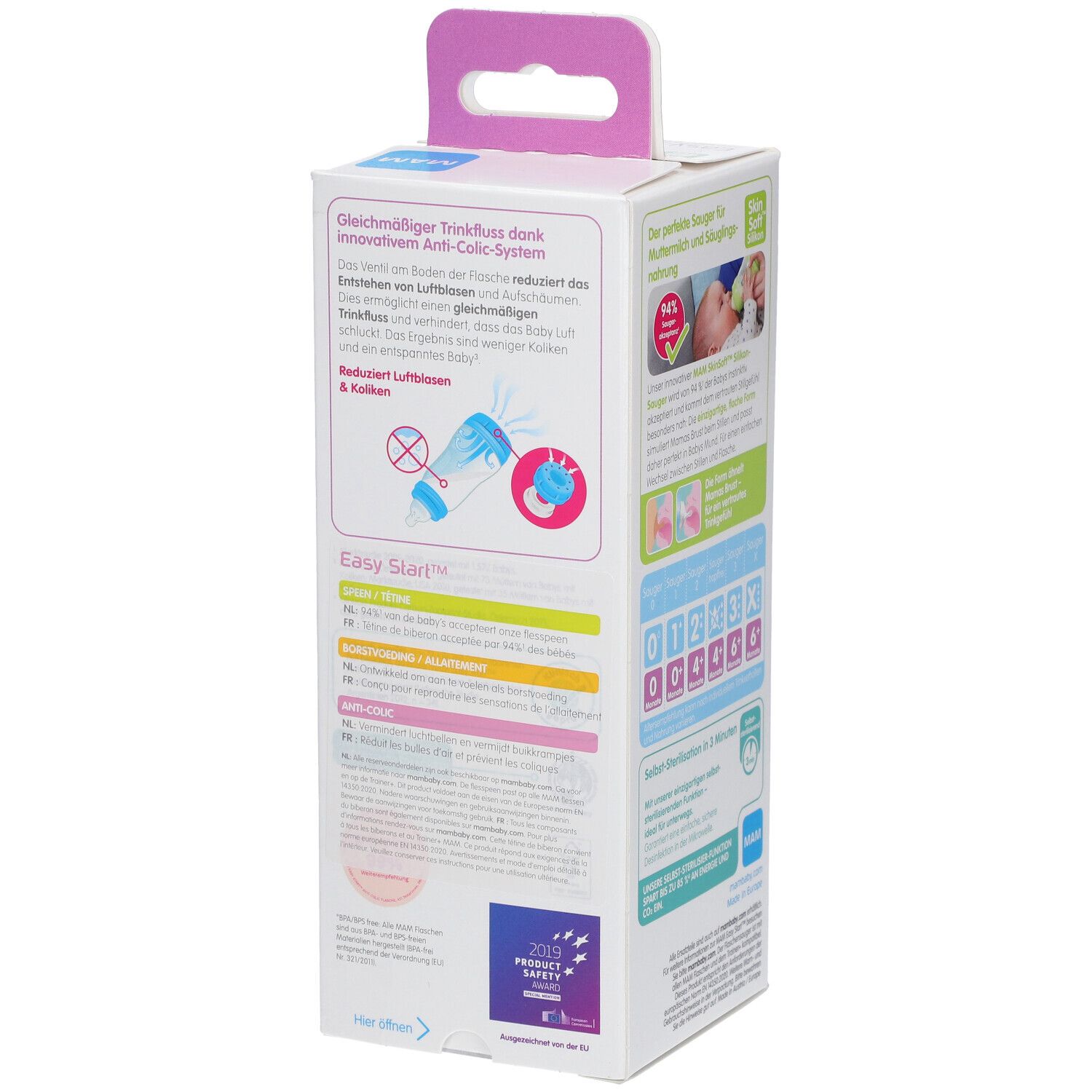 MAM Easy Start™ Anti-Colic Zuigfles Roze 260ml