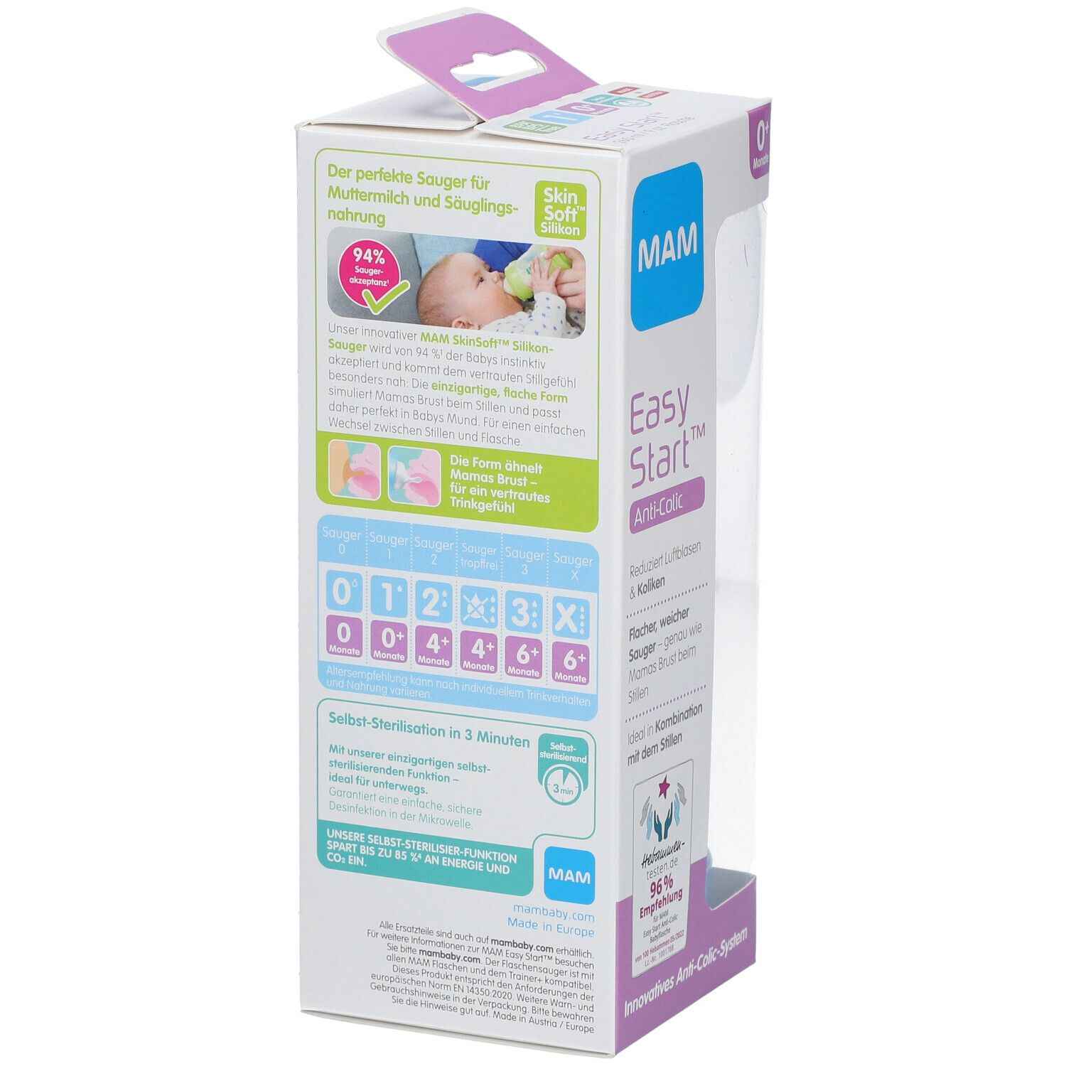 MAM Easy Start™ Anti-Colic Zuigfles Blauw 260ml