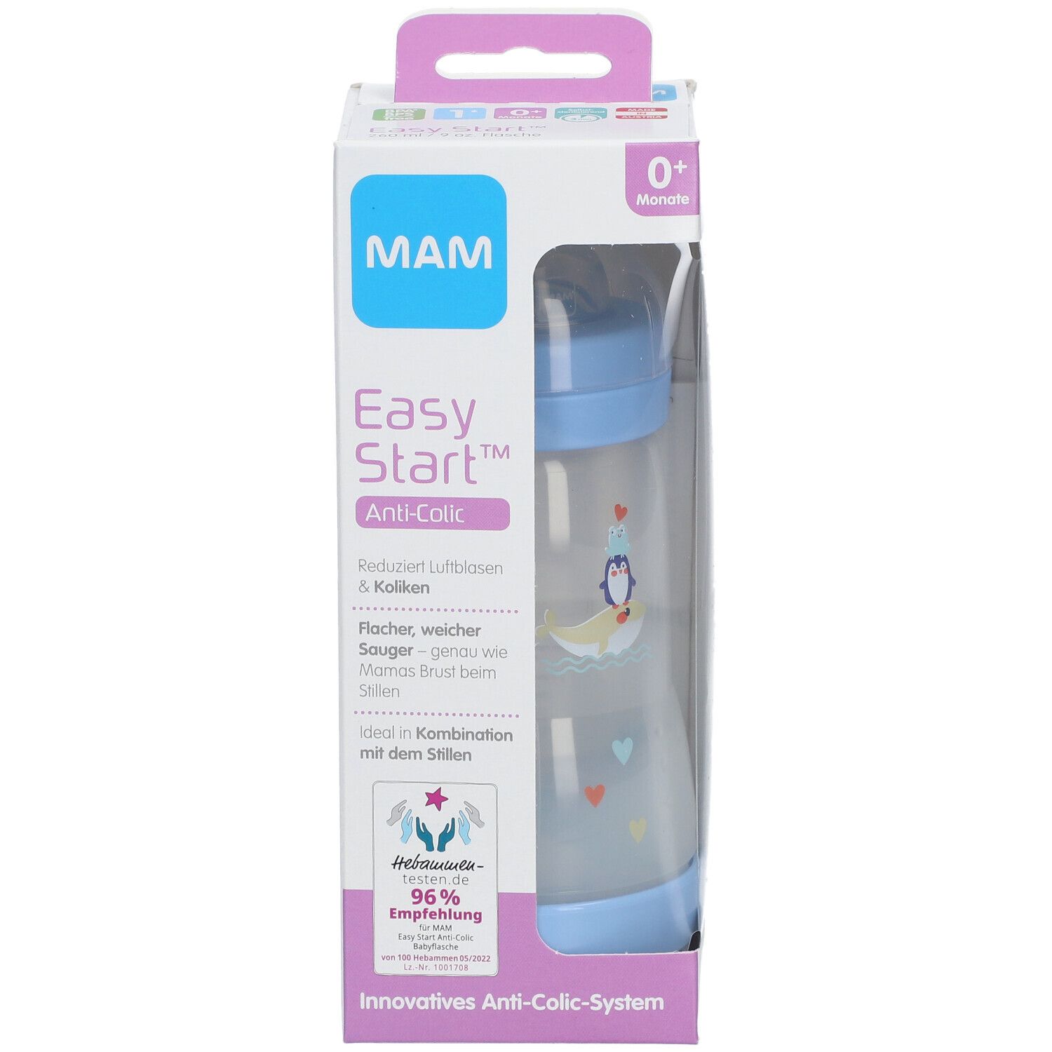 MAM Easy Start™ Anti-Colic Zuigfles Blauw 260ml