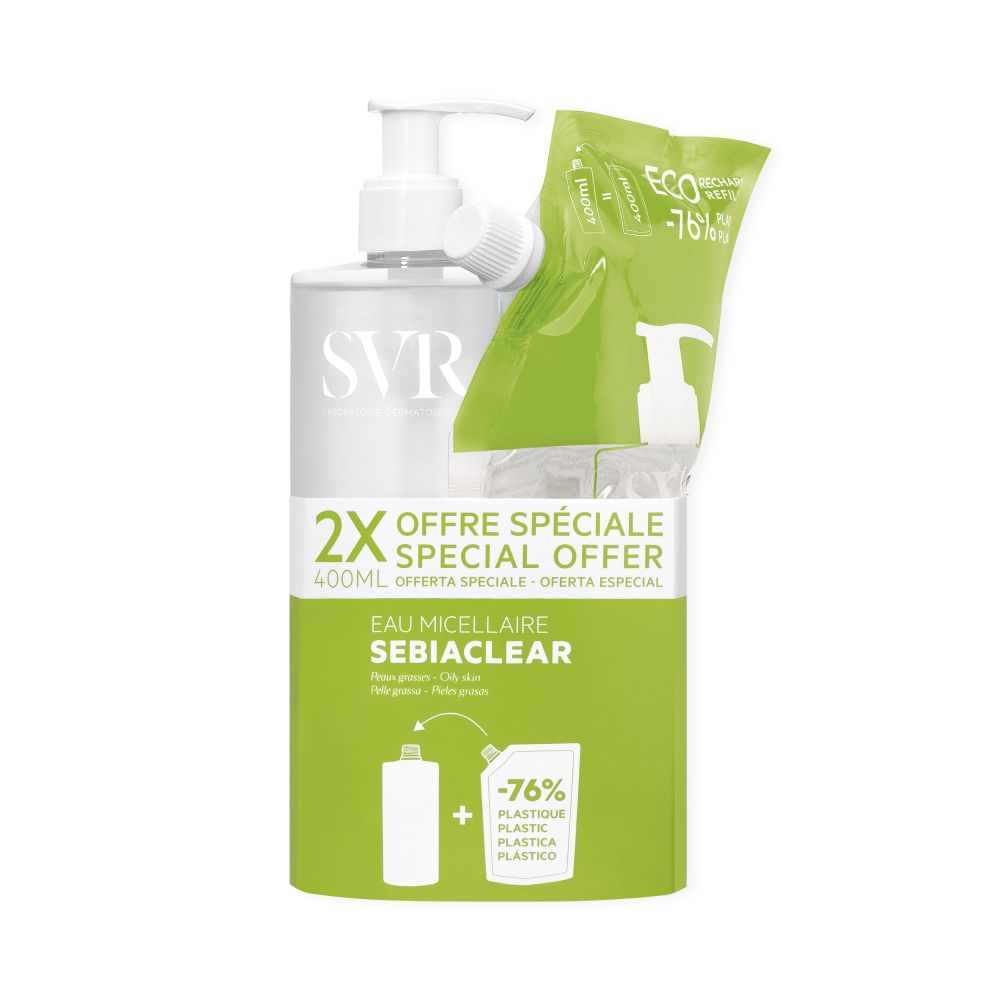 SVR Sebiaclear Eau Micellaire + Recharge