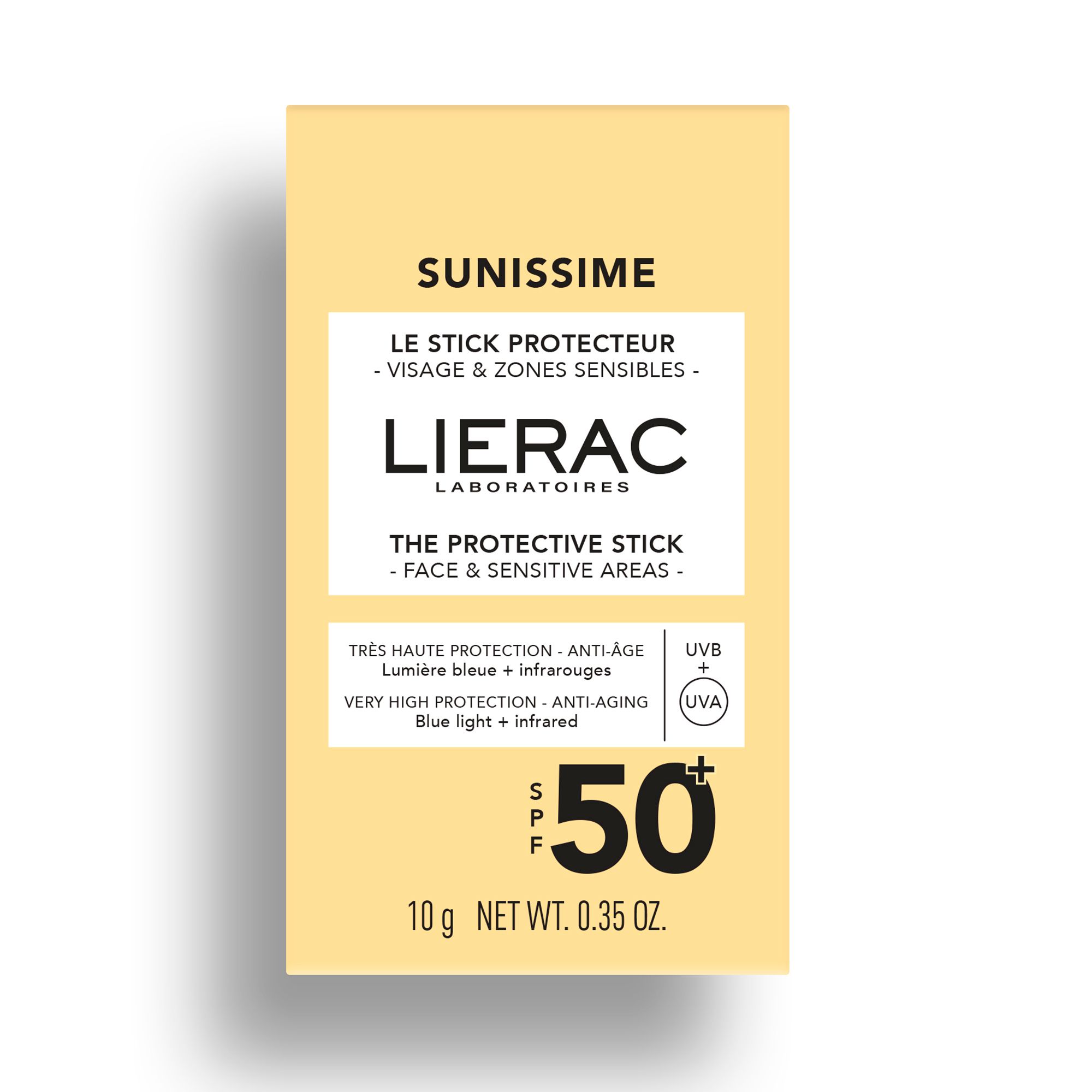 Verpakking. Opschrift: Sunissime, Lierac, SPF 50.