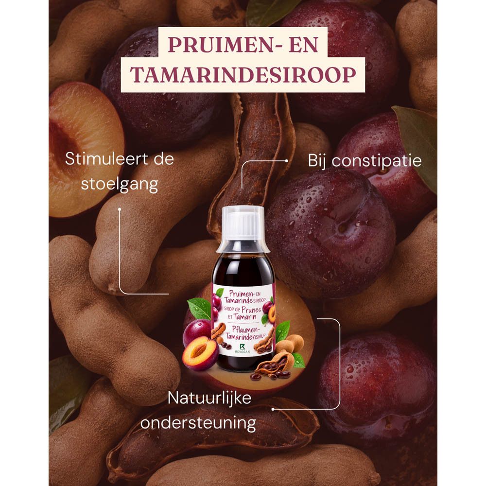 Fles siroop, etiket met voedingswaarde-informatie en ingrediëntenlijst in het Nederlands.