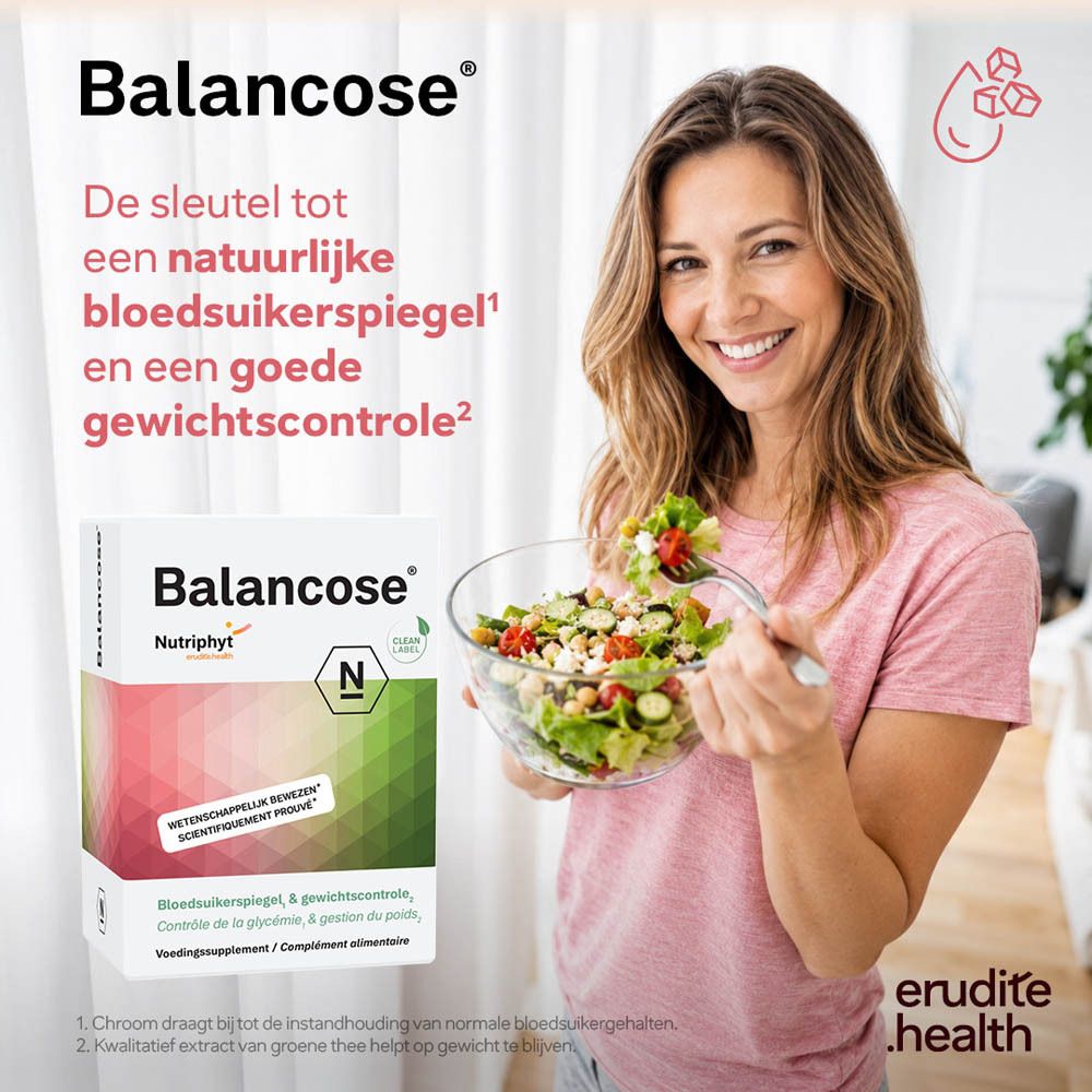 Balancose: 4-in-1 aanpak voor metabolisme, met ingrediënten en studies.