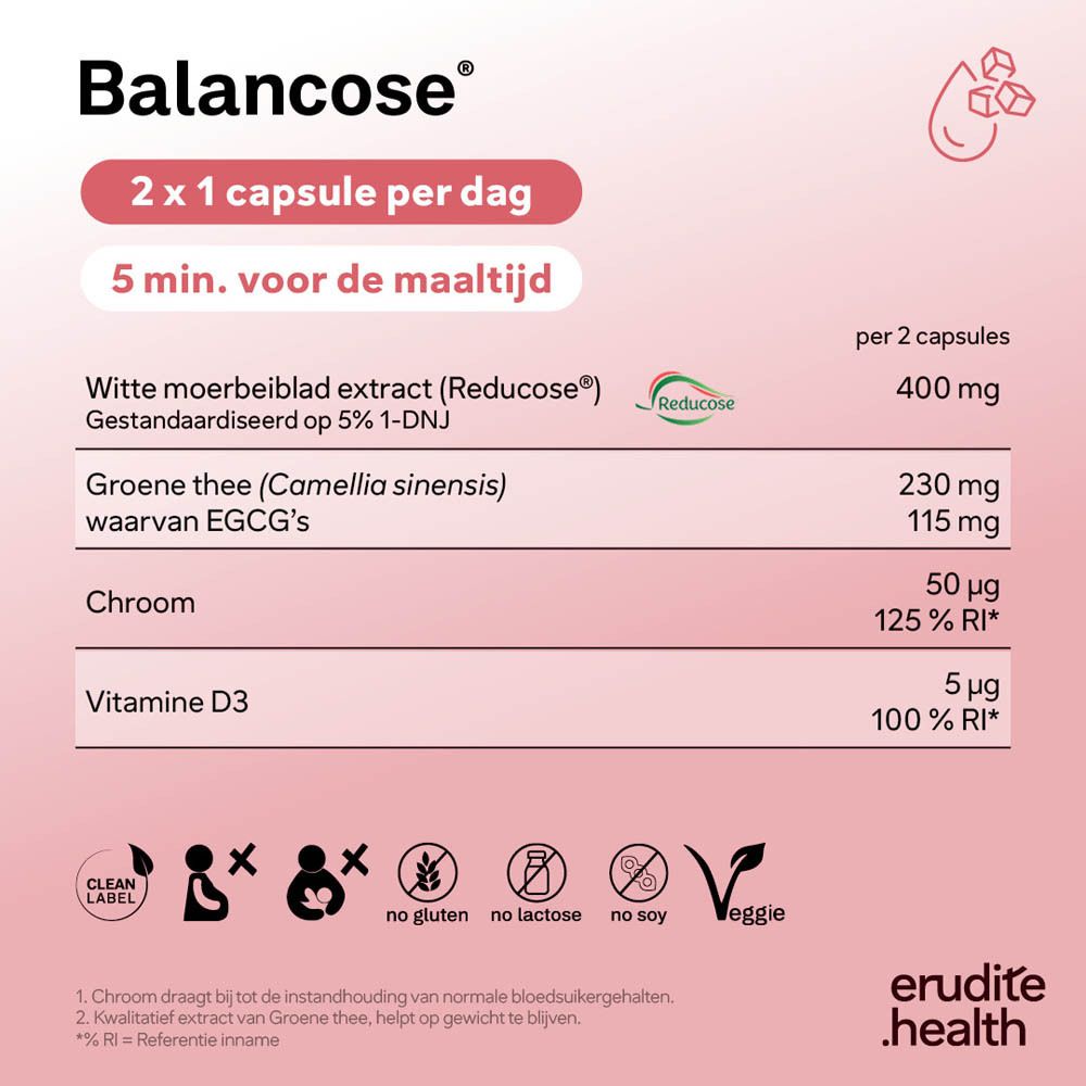 Nutriphyt Balancose verpakking op plank, voor bloedsuiker en gewicht.