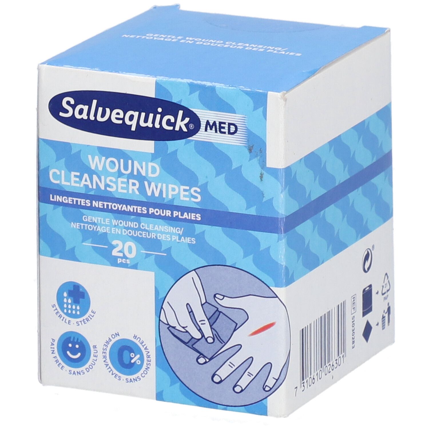 Salvequick Med Wound Cleanser Wipes