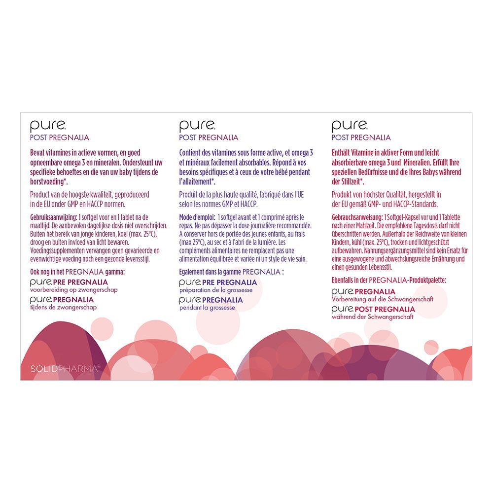 Achterkant van de witte doos. Tekst in meerdere talen. Productinformatie en logo's.