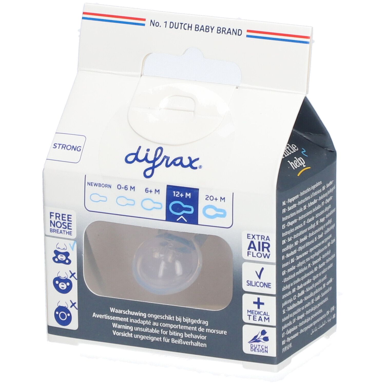 DIFRAX Tétine édition spéciale topaze bleue naturelle 12m+
